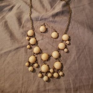 Small bubble necklace with earrings- Peach